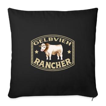 Frankenvieh Rind - Gelbvieh Rancher - Sofa pillowcase 17,3'' x 17,3'' (45 x 45 cm) - black - Front