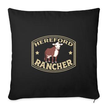 Hereford Beef - Hereford Rancher - Sofa pillowcase 17,3'' x 17,3'' (45 x 45 cm) - black - Front