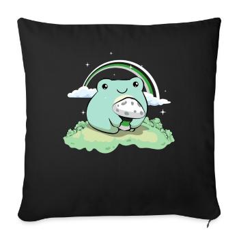 Demiromantique Pride Flag Mignon Grenouille Pi - Housse de coussin décorative 45 x 45 cm - noir - Devant