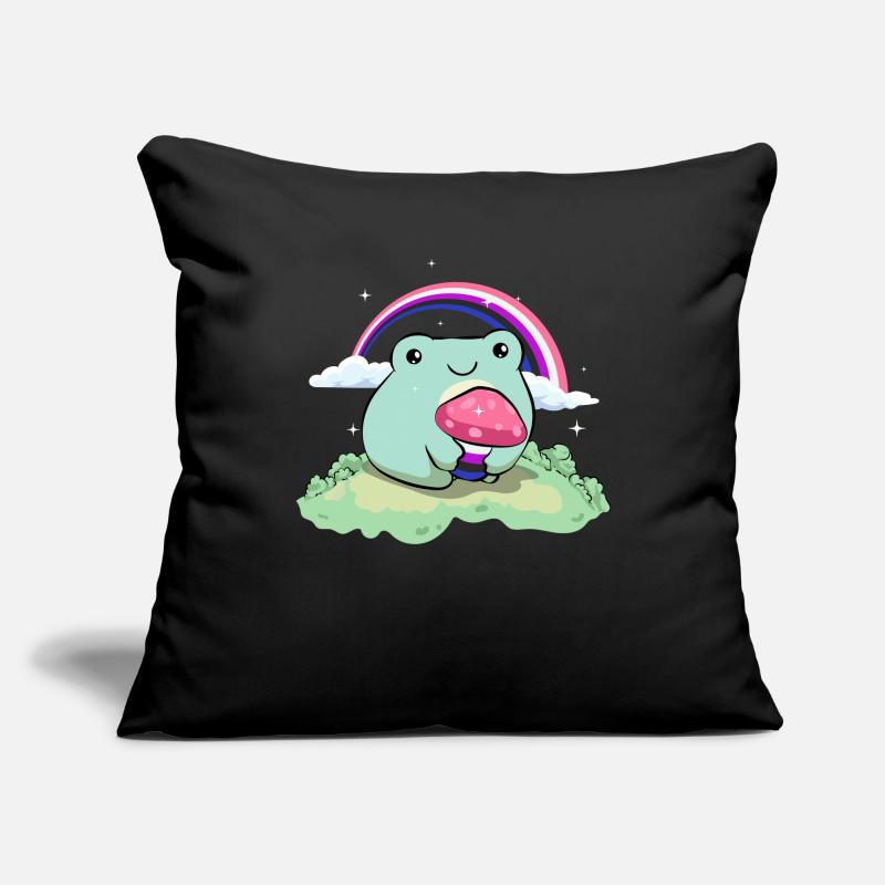 Gender Fluid Pride Flag Cute Frog Mushroom Subtle Sofakissenbezug 45 x 45 cm