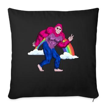 Bi Proud Bisexual Flag Bigfoot Subtle LGBTQ - Sofa pillowcase 17,3'' x 17,3'' (45 x 45 cm) - black - Front
