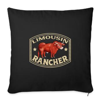Limousin Rind - Limousin Rancher - Sofakissenbezug 45 x 45 cm - Schwarz - Vorne