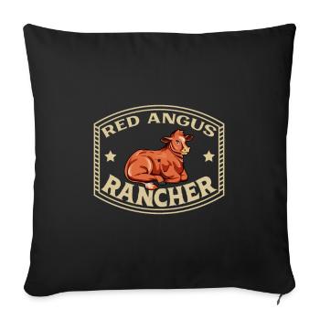 Bœuf Aberdeen Angus - Red Angus Rancher - Housse de coussin décorative 45 x 45 cm - noir - Devant