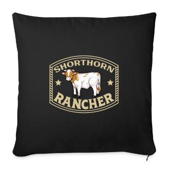Meat Shorthorn Beef - Shorthorn Rancher - Sofa pillowcase 17,3'' x 17,3'' (45 x 45 cm) - black - Front