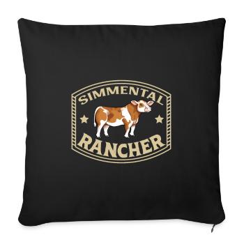 Fleckvieh Beef - Simmental Rancher - Sofa pillowcase 17,3'' x 17,3'' (45 x 45 cm) - black - Front