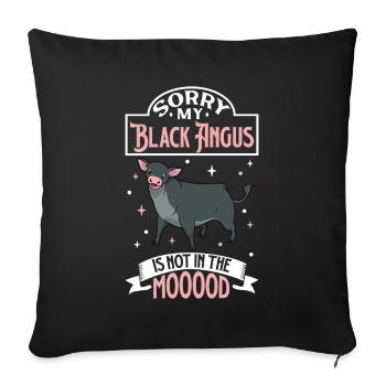 Pas d’humeur - Black Angus - Housse de coussin décorative 45 x 45 cm - noir - Devant