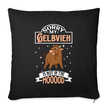 Not in the mood - Gelbvieh - Sofakissenbezug 45 x 45 cm - Schwarz - Vorne