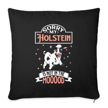 Pas d’humeur - Holstein - Housse de coussin décorative 45 x 45 cm - noir - Devant