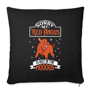 Pas d’humeur - Red Angus - Housse de coussin décorative 45 x 45 cm - noir - Devant
