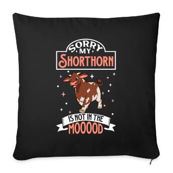 Not in the mood - Shorthorn - Sofa pillowcase 17,3'' x 17,3'' (45 x 45 cm) - black - Front