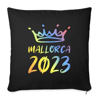 Majorque 2023 - Housse de coussin décorative 45 x 45 cm - noir - Devant