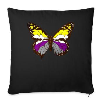 Nicht binär Stolz Flagge Schmetterling Subtil LGBT - Sofakissenbezug 45 x 45 cm - Schwarz - Vorne