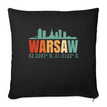 Pologne Varsovie Skyline - Housse de coussin décorative 45 x 45 cm - noir - Devant