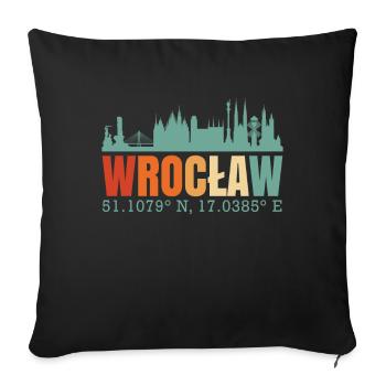Pologne Wroclaw Skyline - Housse de coussin décorative 45 x 45 cm - noir - Devant