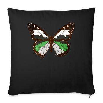 Demiromantic Pride Flag Butterfly Subtle L - Sofa pillowcase 17,3'' x 17,3'' (45 x 45 cm) - black - Front