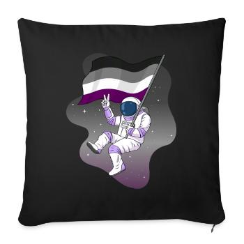 Asexual Pride Ace Flag Space Astronaut Subtle - Sofa pillowcase 17,3'' x 17,3'' (45 x 45 cm) - black - Front