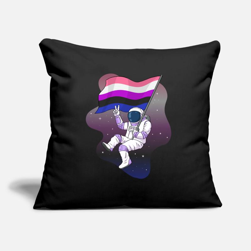 Genre Fluid Pride Flag Space Astronaut Subtil Housse de coussin décorative 45 x 45 cm