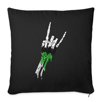 Demiromantique Fierté Flag Devil’s Horn Squelette S - Housse de coussin décorative 45 x 45 cm - noir - Devant