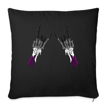 Asexual Pride Ace Flag Devil Horn Skeleton Subtle - Sofakissenbezug 45 x 45 cm - Schwarz - Vorne
