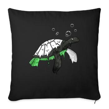 Demiromantique Fierté Flag Tortue de Mer Subt - Housse de coussin décorative 45 x 45 cm - noir - Devant