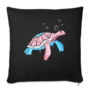 Transgender Pride Trans Flag Sea Turtle S - Sofa pillowcase 17,3'' x 17,3'' (45 x 45 cm) - black - Front