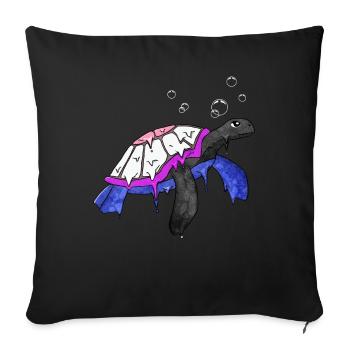 Genre Fluid Pride Flag Sea Turtle Subtil - Housse de coussin décorative 45 x 45 cm - noir - Devant