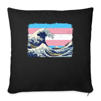 Transgender Pride Trans Flag - Sofa pillowcase 17,3'' x 17,3'' (45 x 45 cm) - black - Front