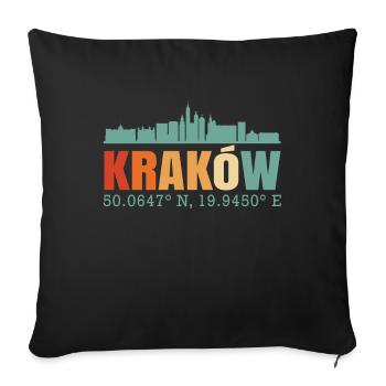 Poland Krakow Skyline - Sofa pillowcase 17,3'' x 17,3'' (45 x 45 cm) - black - Front