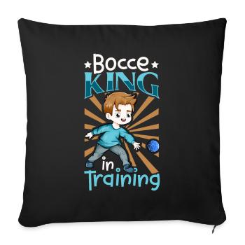 Bocce King in Training - Boccia - Sofa pillowcase 17,3'' x 17,3'' (45 x 45 cm) - black - Front