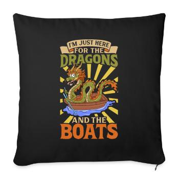 Seulement ici pour les cerfs-volants et les bateaux - Drachenbo - Housse de coussin décorative 45 x 45 cm - noir - Devant