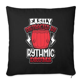 Distracted by rhythmic drumming - dragon boat - Sofa pillowcase 17,3'' x 17,3'' (45 x 45 cm) - black - Front