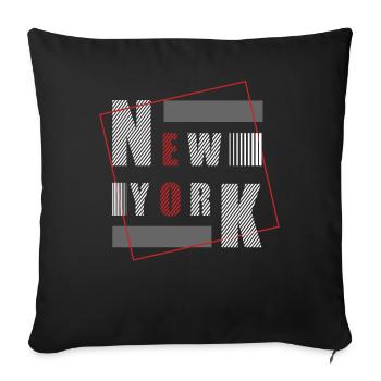 New York USA Amérique Voyage New York Empire Stater - Housse de coussin décorative 45 x 45 cm - noir - Devant