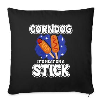 Corn Dog Food Love Gift - Sofa pillowcase 17,3'' x 17,3'' (45 x 45 cm) - black - Front