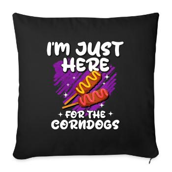 Corn Dog Food Love Gift - Sofa pillowcase 17,3'' x 17,3'' (45 x 45 cm) - black - Front