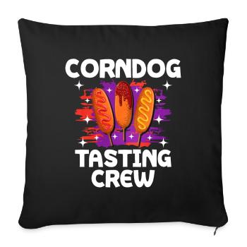 Corn Dog Food Love Gift - Sofa pillowcase 17,3'' x 17,3'' (45 x 45 cm) - black - Front