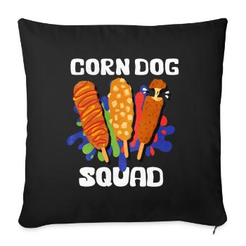Corn Dog Squad - Sofa pillowcase 17,3'' x 17,3'' (45 x 45 cm) - black - Front