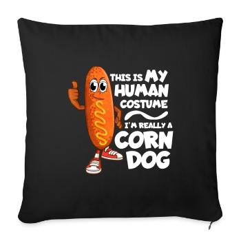 Corn Dog Food Costume - Sofa pillowcase 17,3'' x 17,3'' (45 x 45 cm) - black - Front