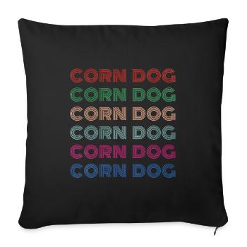 Corn Dog Retro - Sofa pillowcase 17,3'' x 17,3'' (45 x 45 cm) - black - Front