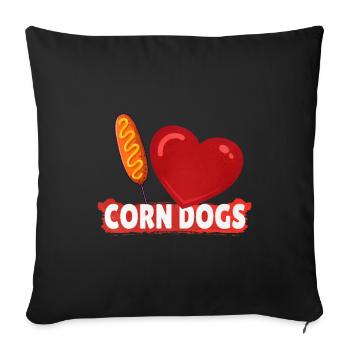 Corn Dogs Love - Sofa pillowcase 17,3'' x 17,3'' (45 x 45 cm) - black - Front