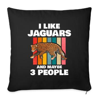 Jaguar - Housse de coussin décorative 45 x 45 cm - noir - Devant