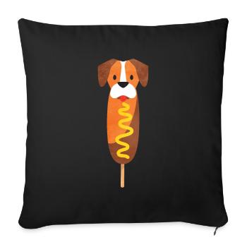 Corn dog - Sofa pillowcase 17,3'' x 17,3'' (45 x 45 cm) - black - Front