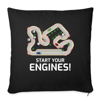 Start Your Engines! Play Carpet game - Sofa pillowcase 17,3'' x 17,3'' (45 x 45 cm) - black - Front