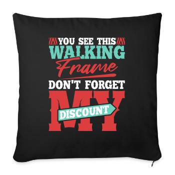 Pension de retraité drôle N’oubliez pas ma réduction - Housse de coussin décorative 45 x 45 cm - noir - Devant