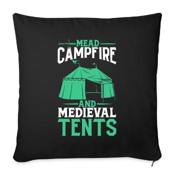 Mead campfires and medieval tents - Sofa pillowcase 17,3'' x 17,3'' (45 x 45 cm) - black - Front