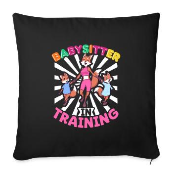 Baby-sitter en formation - Baby-sitter - Housse de coussin décorative 45 x 45 cm - noir - Devant