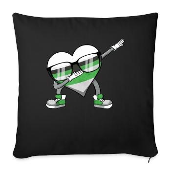 Demiromantique Fierté Flag Polka Dot Heart Sublte LGB - Housse de coussin décorative 45 x 45 cm - noir - Devant