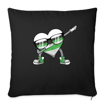 Demiromantischer Stolz Flagge Tupfen Herz Herz Sub - Sofakissenbezug 45 x 45 cm - Schwarz - Vorne