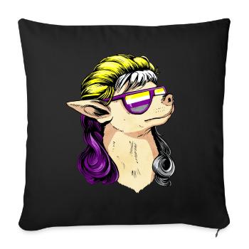 Nicht binäre Stolz Flagge Mullet Chihuahua Hund Su - Sofakissenbezug 45 x 45 cm - Schwarz - Vorne