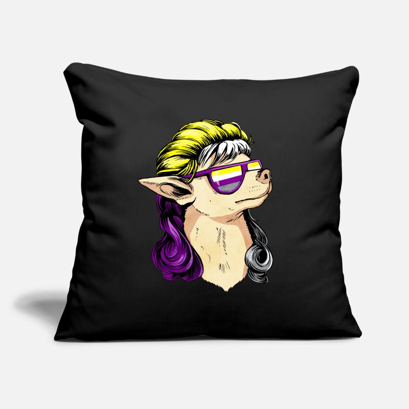 Non Binary Pride Flag Mullet Chihuahua Dog Su Housse de coussin décorative 45 x 45 cm