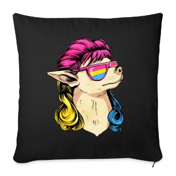 Pansexual Pride Pan Flag Mullet Chihuahua Dog - Housse de coussin décorative 45 x 45 cm - noir - Devant